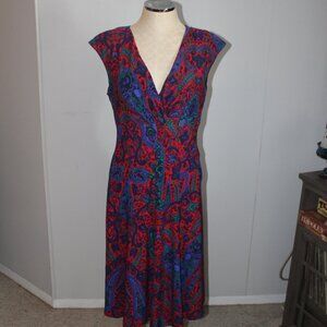 Size 14 Womens Pasley Lauren Ralph Lauren Stretchy Dress